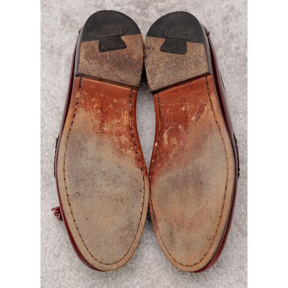Cole Haan Cognac Brown Leather Tassel Loafers Slip On Shoes Mens Size 9 B